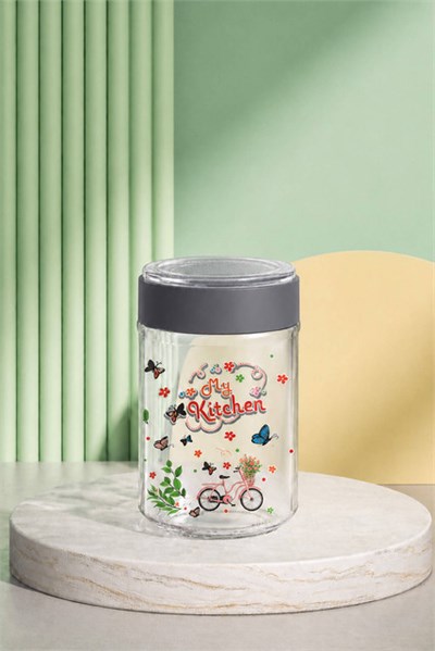 Vakum Kapaklı Desenli Kavanoz 300 cc