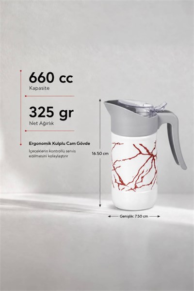 Çok Amaçlı Kulplu Cam Sürahi 660 cc