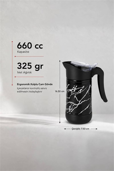 Çok Amaçlı Kulplu Cam Sürahi 660 cc