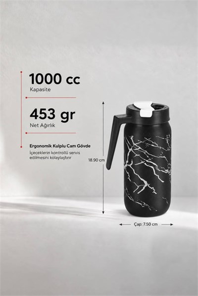 Çok Amaçlı Kulplu Cam Sürahi 1000 cc
