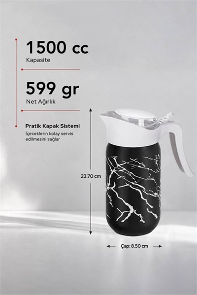 Çok Amaçlı Kulplu Cam Sürahi 1500 cc