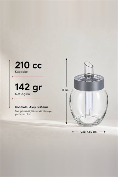 Cam Toz Şeker Dispenseri 210 cc