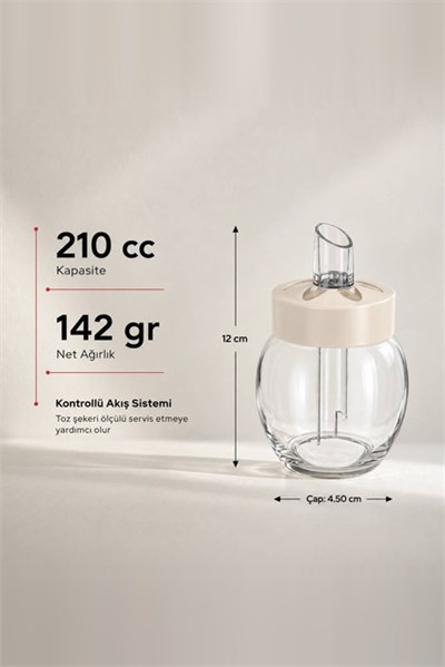 Cam Toz Şeker Dispenseri 210 cc