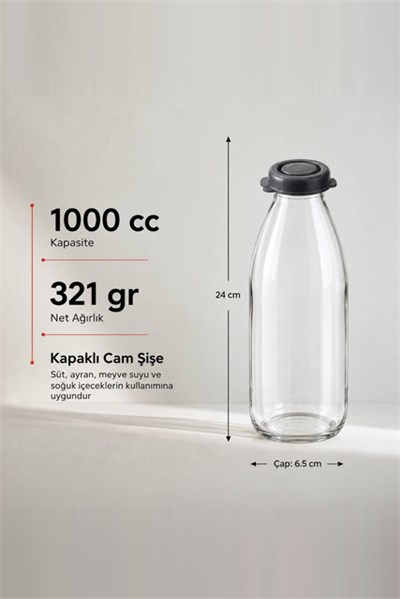 Cam İçecek Şişesi 1000 cc