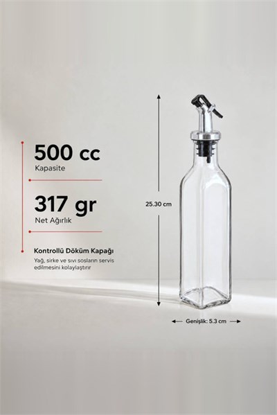 Maraska Dekoratif Cam Yağlık 500 cc
