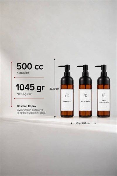 3lü Amber Cam Banyo Seti 500 cc