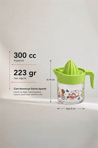 Desenli İnci Serisi Cam Limon Sıkacağı 300 cc