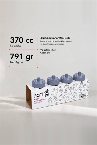 4’lü Cam Baharatlık Seti 300 cc