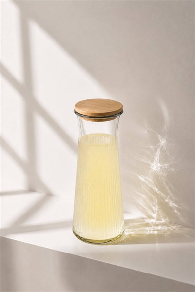 Bambu Vakum Kapaklı Cam Karaf 1100 cc