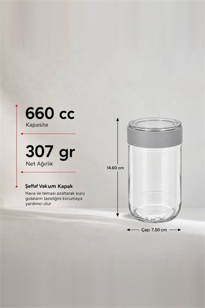 Vakum Kapaklı Kavanoz 660 cc