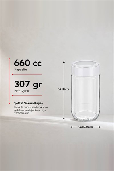 Vakum Kapaklı Kavanoz 660 cc