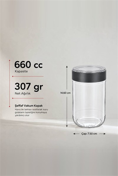 Vakum Kapaklı Kavanoz 660 cc