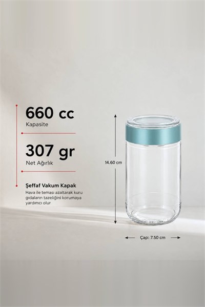 Vakum Kapaklı Kavanoz 660 cc