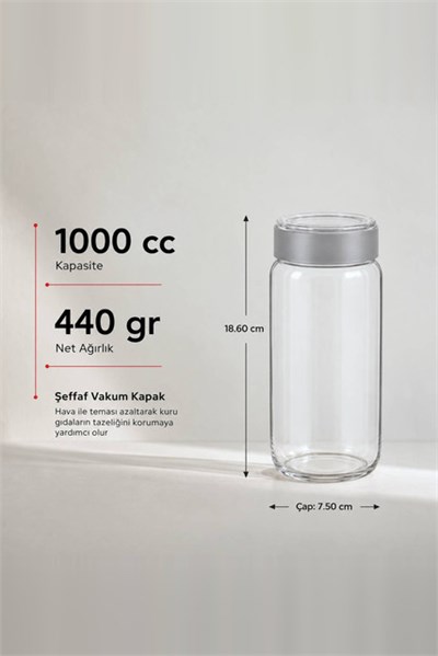 Vakum Kapaklı Kavanoz 1000 cc