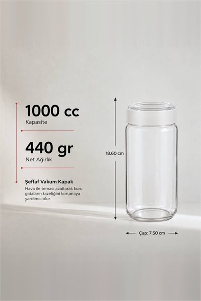 Vakum Kapaklı Kavanoz 1000 cc