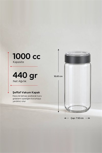 Vakum Kapaklı Kavanoz 1000 cc