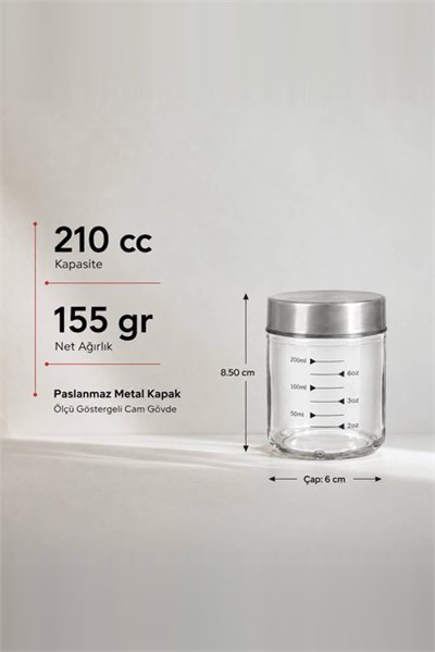 Metal Kapaklı Ölçülü Baharatlık 210 cc
