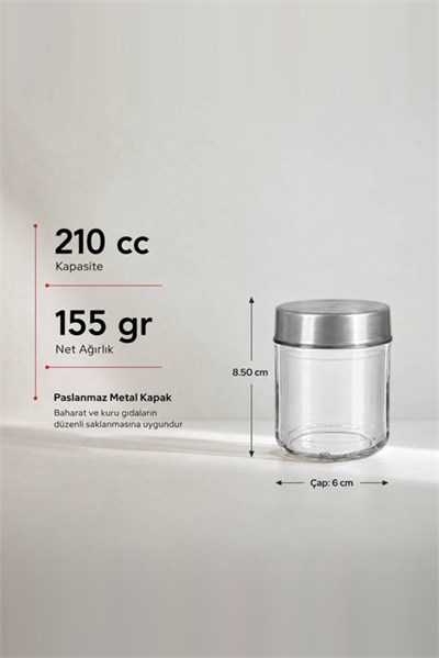 Metal Kapaklı Baharatlık 210 cc