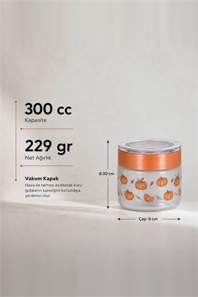 Desenli Vakum Kapaklı Kavanoz 330 cc