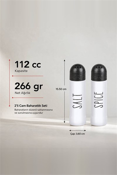 2’li Dekoratif Renkli Cam Tuzluk