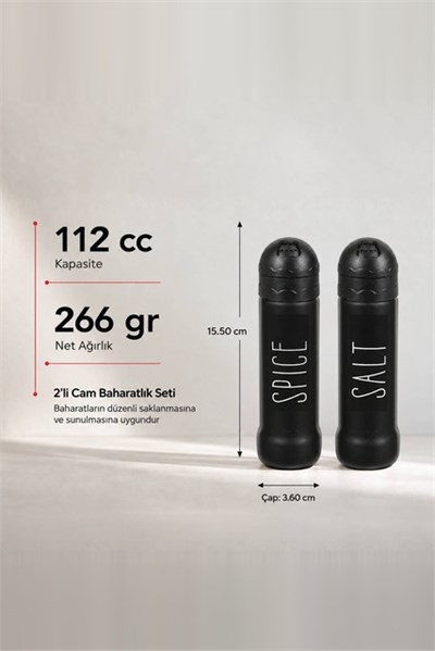 2’li Dekoratif Renkli Cam Tuzluk
