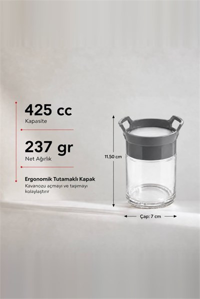 Kulplu Cam Kavanoz 425 cc