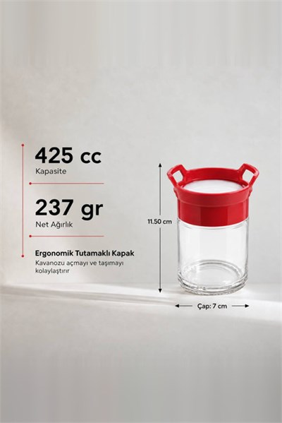Kulplu Cam Kavanoz 425 cc