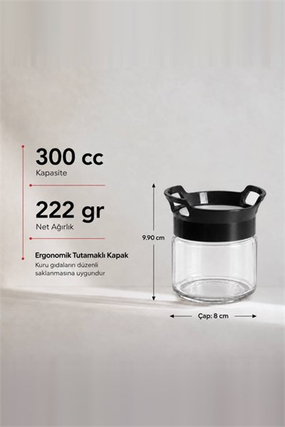 Kulplu Cam Kavanoz 330 cc