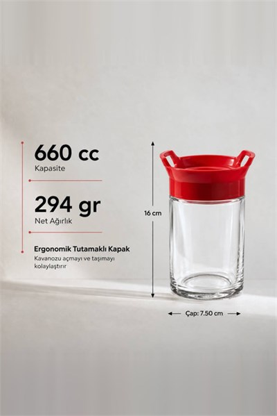Kulplu Cam Kavanoz 660 cc