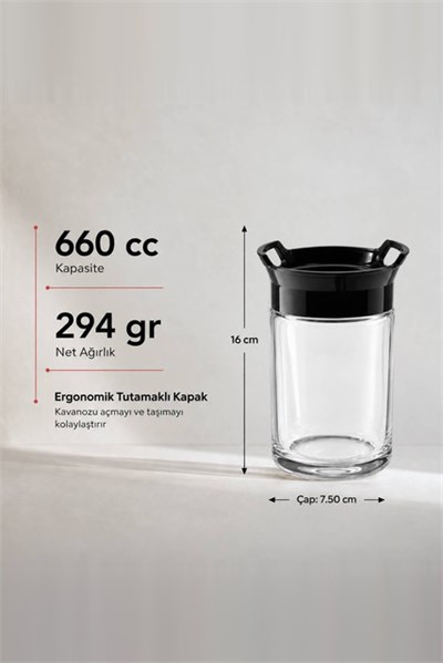 Kulplu Cam Kavanoz 660 cc