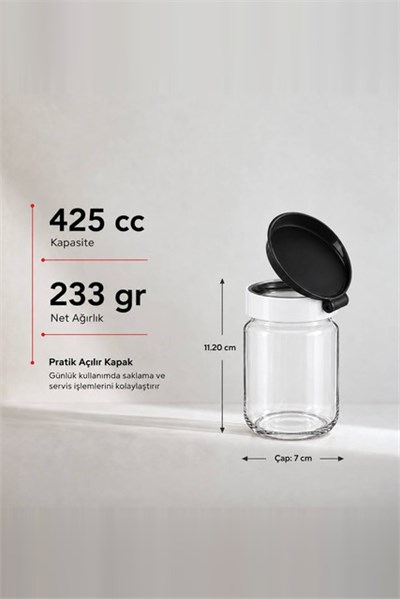 Kapaklı Cam Kavanoz 425 cc