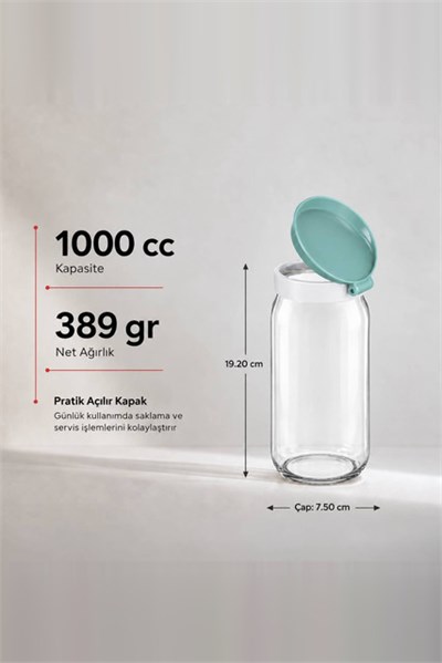 Kapaklı Cam Kavanoz 1000 cc