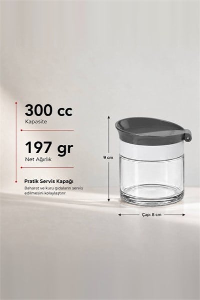 Kapaklı Cam Saklama Kavanozu 300 cc