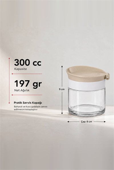 Kapaklı Cam Saklama Kavanozu 300 cc