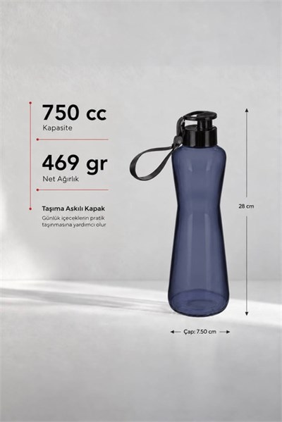 Sarina Renkli Cam Su Matarası  750 cc