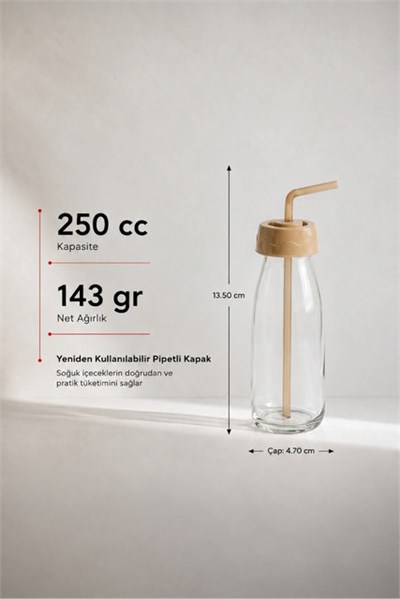 Sarina Pipetli Cam İçecek Şişesi 500 cc