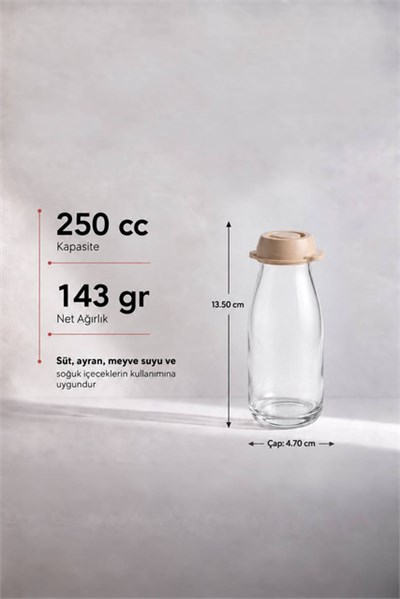 Sarina Cam İçecek ve Süt Şişesi  250 cc