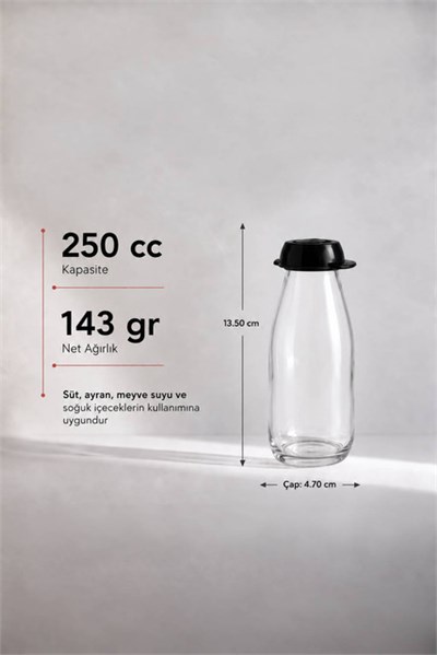 Sarina Cam İçecek ve Süt Şişesi  250 cc