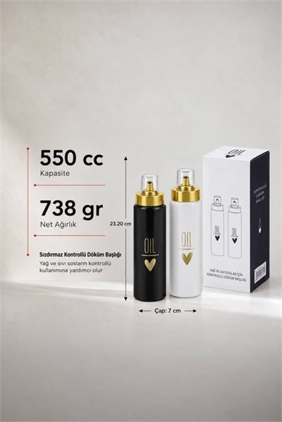 Sarina İkili Sızdırmaz Cam Yağlık Seti  2 x 550 cc