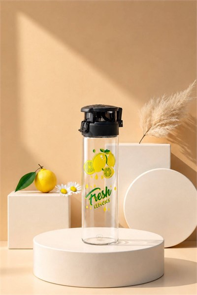 Sarina Cam Su Matarası 550 cc | Taşıma Askılı Cam Şişe