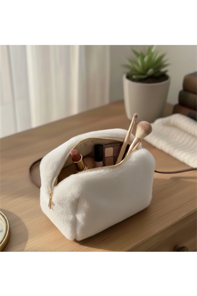 Teddy Peluş Fermuarlı Çok Amaçlı Çanta