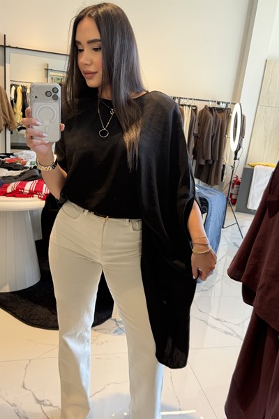 ASİMETRİK BLUZ SİYAH