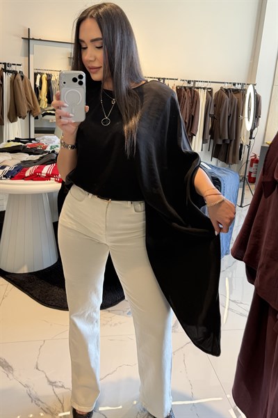 ASİMETRİK BLUZ SİYAH