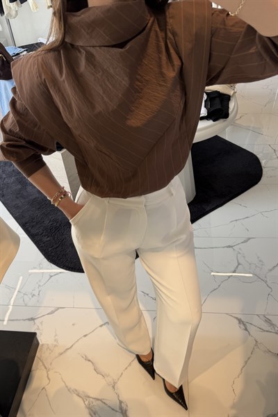 BEYAZ KUMAŞ PANTOLON BEYAZ