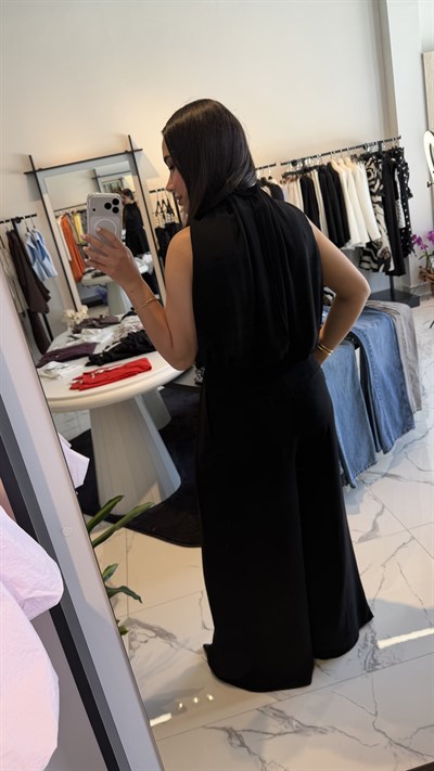Boyundan Bağlamalı Bluz Pantolon Takım