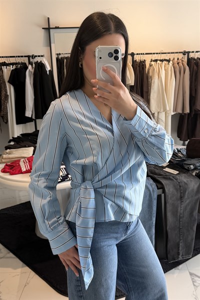 ÇİZGİLİ GÖMLEK MAVİ