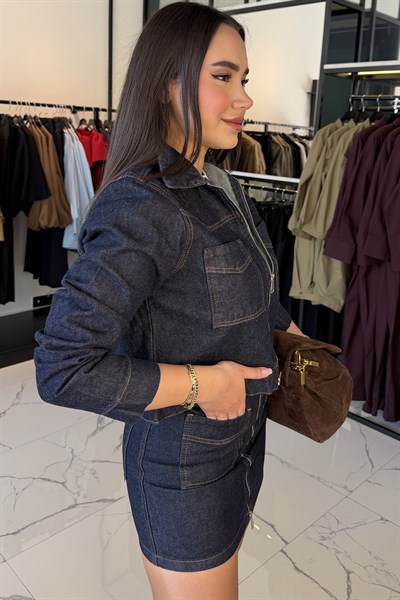 DENIM ETEK CEKET TAKIM LACİVERT