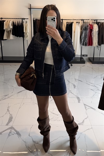 DENIM ETEK CEKET TAKIM LACİVERT