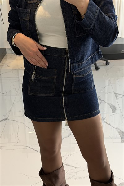 DENIM ETEK CEKET TAKIM LACİVERT