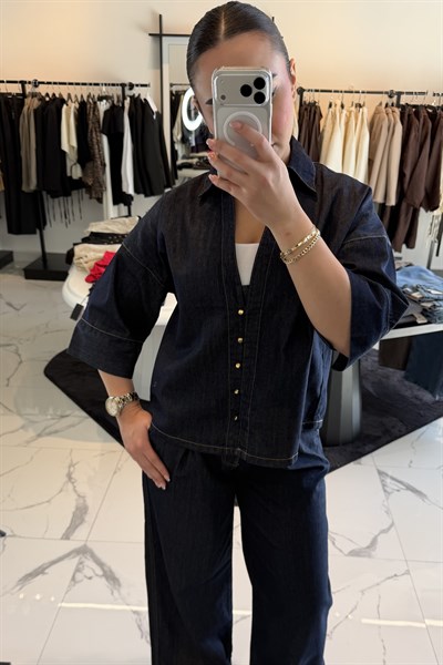 DENIM PANTOLON GÖMLEK TAKIM LACİVERT